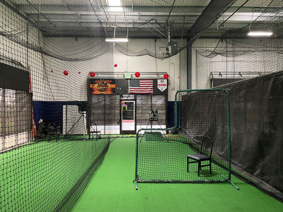 Batting cages inside Better Baseball Training Rocklin facility